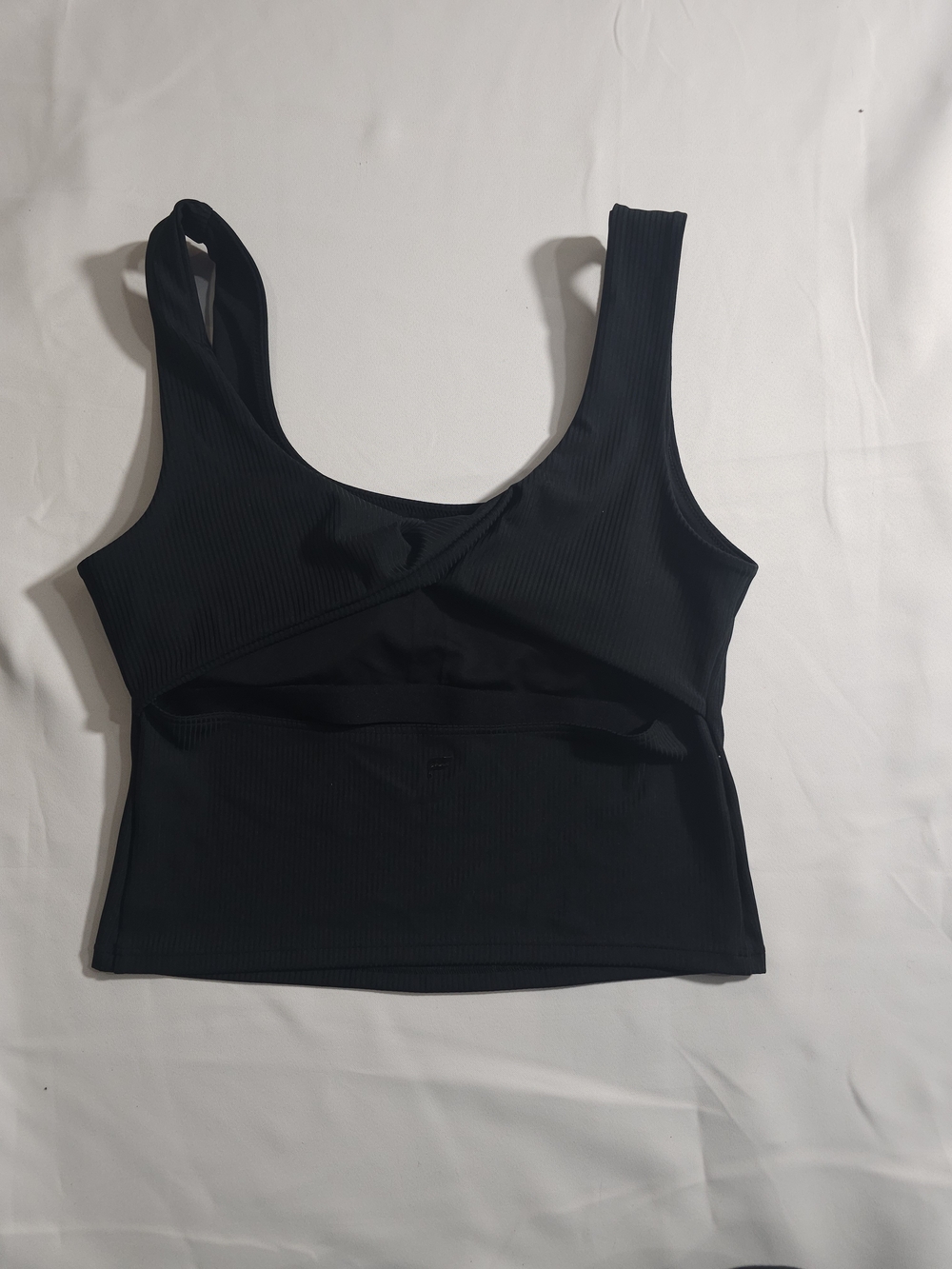 Fabletics Black Ribbed Square-Neck Tank - Picture 2 of 3